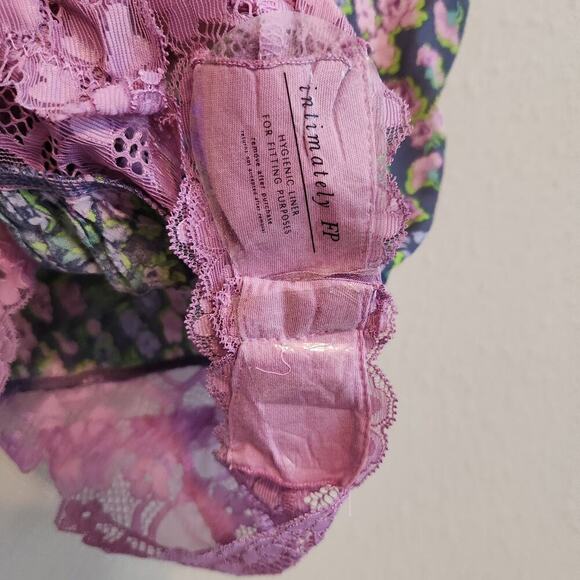 FREE PEOPLE Bare it All Thong Bodysuit Chambray Combo Size Medium - Picture 7 of 12